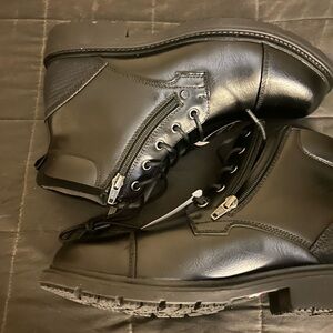 Steve Madden Black non leather Combat Boots brand new unworn
